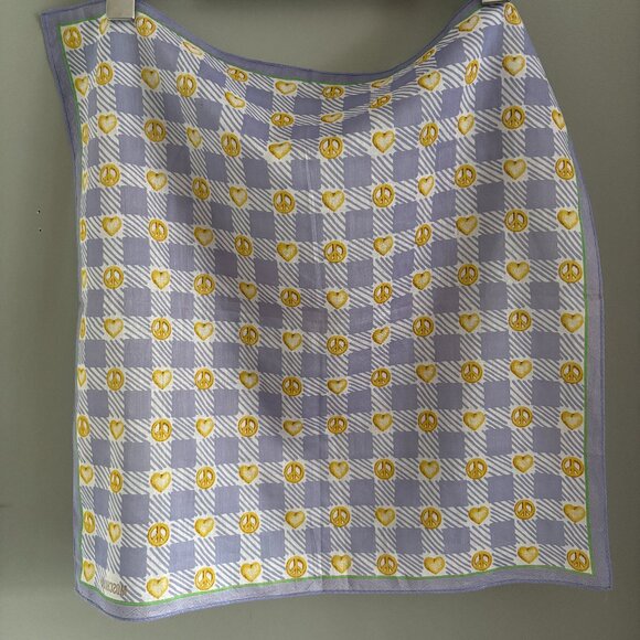 Vintage Moschino Peace + Hearts Scarf - Picture 1 of 9